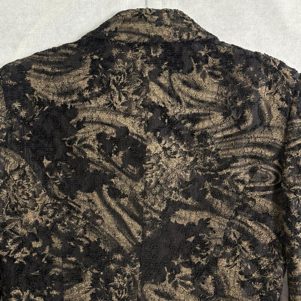 BARCELINO Women Blazer Size M Black Brocade Lined‎ Business Career 31-7 - Picture 3 of 12